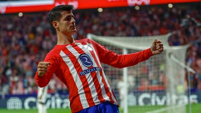 Morata celebra su segundo gol al Madrid que significó el 3-1 definitivo.