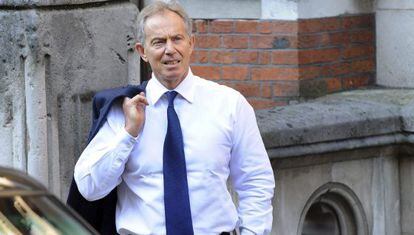 Tony Blair, a su llegada al Tribunal Supremo en Londres.