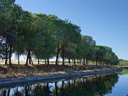 El canal de Orellana en Badájoz. Foto: Google Maps