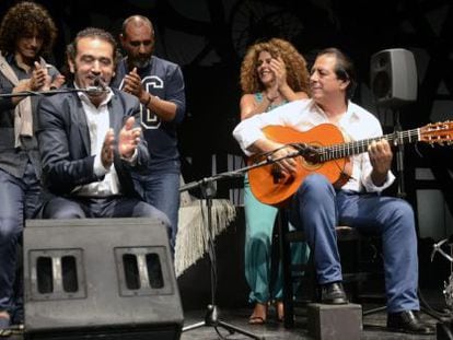 El cantaor David Lagos, en su actuaci&oacute;n en el Festival del Cante de las Minas, en La Uni&oacute;n (Murcia). 
