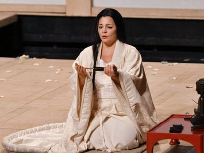 Cio-Cio-San en uno de los momentos finales de la ópera 'Madama Butterfly'.