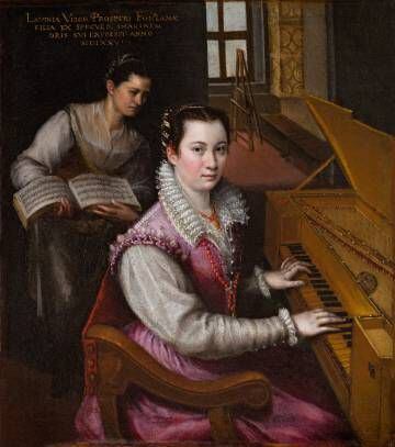 'Autorretrato tocando la espineta', Lavinia Fontana,1577