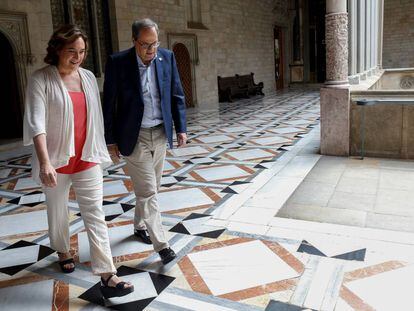 Ada Colau y Quim Torra en una reunión reciente.