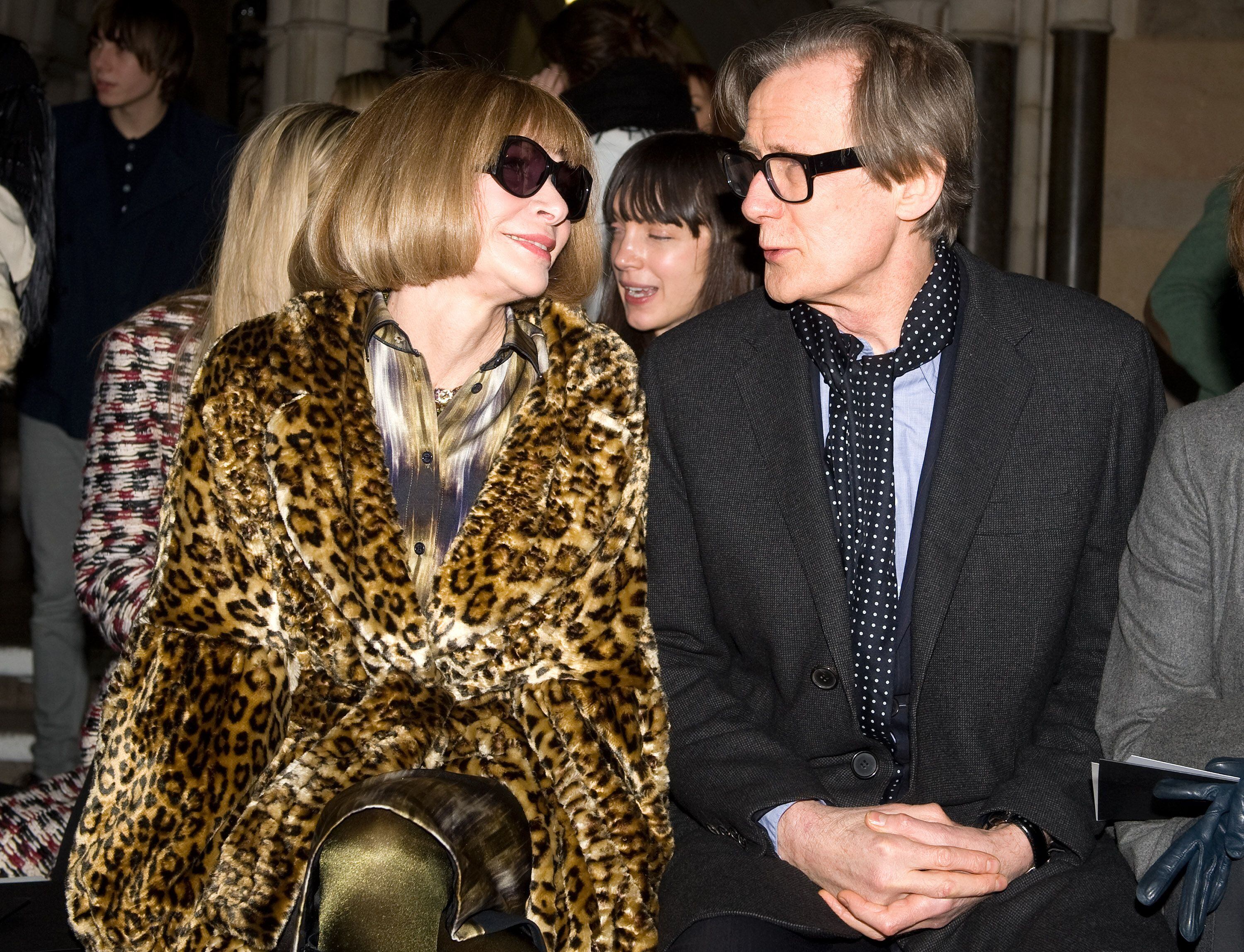 Anna Wintour y Bill Nighy, en la Semana de la Moda de Londres en 2012.