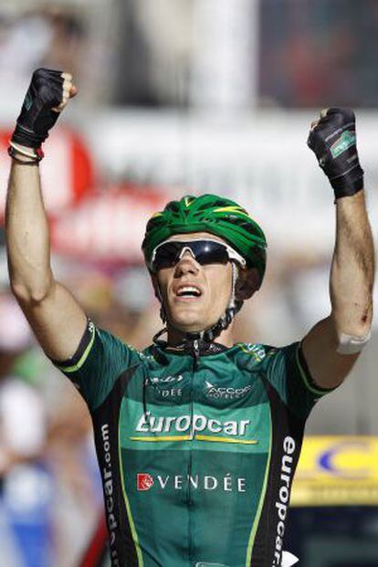 Pierre Rolland, tras vencer la 11ª etapa del Tour.