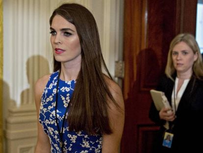 Hope Hicks en la ceremonia de investidura en la Casa Blanca