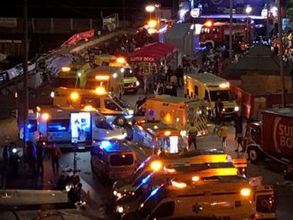 377 personas resultaron heridas en la noche del domingo al lunes al colapsarse un muelle del paseo marítimo de la ciudad