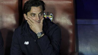 Montella, en su último partido como técnico del Sevilla. 