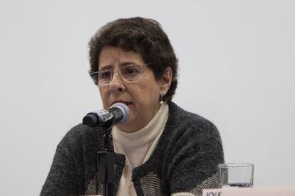 The then president of INEE, Teresa Bracho, spoke about the disappearance of the body on December 12, 2018.