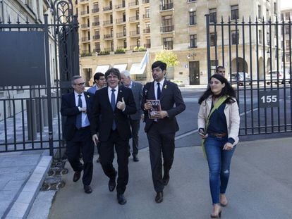 Puigdemont després de presentar el seu llibre a Brussel·les, al setembre.