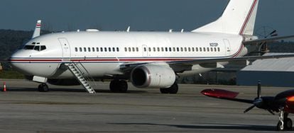 Uno de los vuelos utilizados por la CIA, en el aeropuerto de Palma.