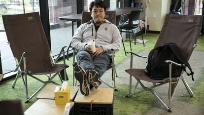 El fundador de Terraform Labs, Do Kwon, en la oficina de la compañía en Seúl, el pasado mes de abril.