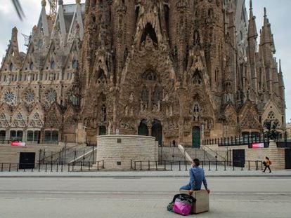 La Sagrada Família, el passat 3 de novembre, sense visitants després de l'aplicació de les noves restriccions. 