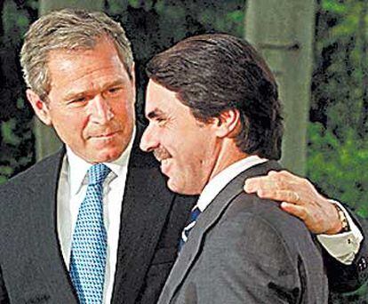 Bush y Aznar, en el palacio de la Moncloa el pasado mes de junio.