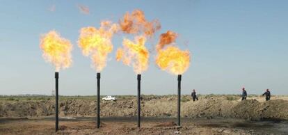 Refinería en Amara, en Irak.