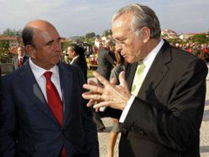 El presidente de Banco Santander, Emilio Bot&iacute;n, y el de CaixaBank, Isidro Fain&eacute;.