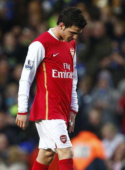 Cesc, abatido tras la eliminación del Arsenal.