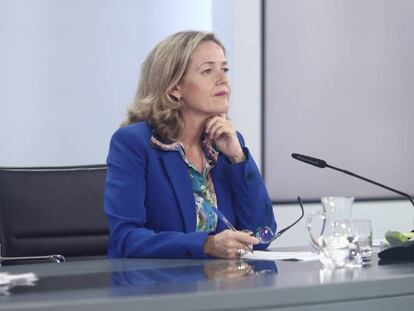 La vicepresidenta y ministra de Asuntos Económicos y Digitalización, Nadia Calviño.