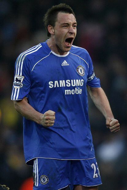 Terry celebra un gol con el Chelsea.