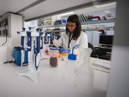 Una investigadora en un laboratori a la UAB.