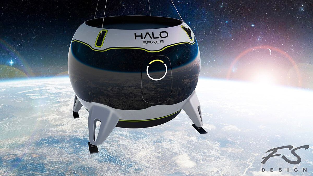 Recreación de la cápsula de Halo Space sobre la Tierra.