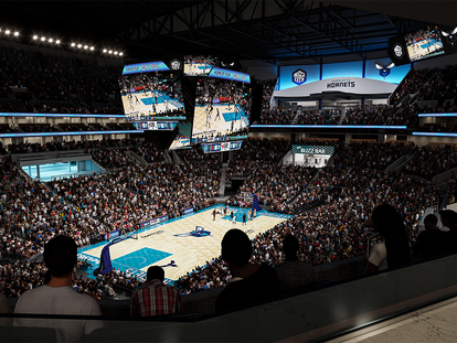 Ilustración del proyecto de renovación del pabellón de los Charlotte Hornets, en una imagen facilitada por la empresa.