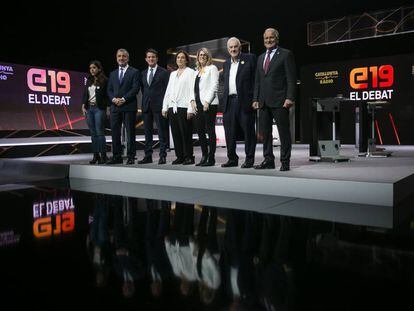 Los candidatos a la alcaldía de Barcelona en el debate de TV3.