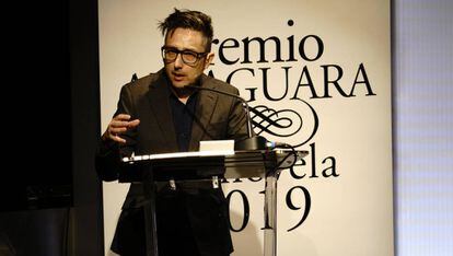 El escritor Patricio Pron, este jueves en Madrid.