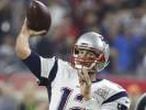 New England Patriots' quarterback Tom Brady throws a pass against the Atlanta Falcons during Super Bowl LI in Houston