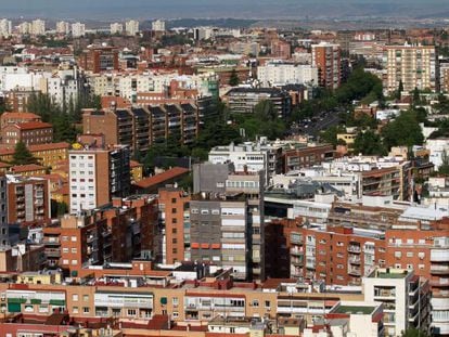 Bloques de pisos en Madrid.