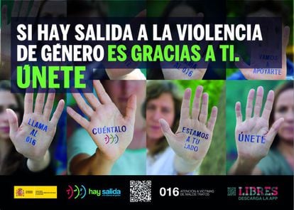 En 2015, hasta el 20 de noviembre, la violencia machista ha dejado 48 mujeres muertas y 42 menores huérfanos. En la imagen, el cartel de la campaña de este año contra la violencia de género.
