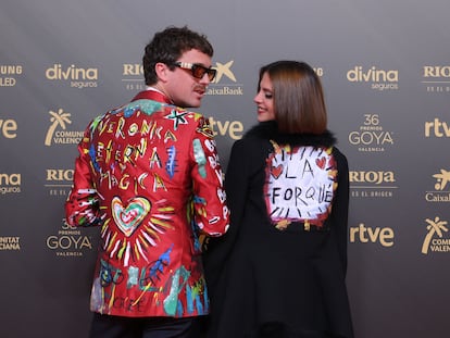 Aldo Comas y Macarena Gómez, en la ceremonia de los Goya de 2022