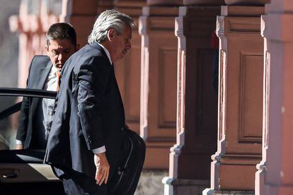El presidente argentino, Alberto Fernández, a su llegada a la Casa Rosada el pasado 29 de julio.
