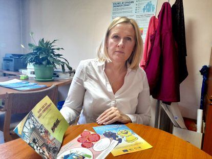 Dzemila Agic, directora de la ONG ambientalista Centro para la Ecología y la Energía de la ciudad de Tuzla en su despacho, el pasado mes de octubre.