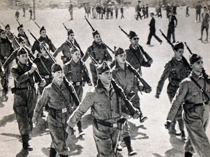 Voluntarios rusos en la Guerra Civil, en una imagen de 1936.