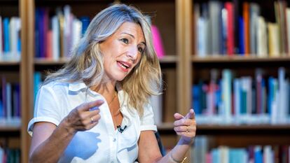 Entrevista a Yolanda Díaz en el Instituro del Patrimonio Cultural de España, Madrid.