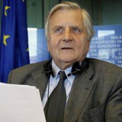 Jean-Claude Trichet ayer en Bruselas.