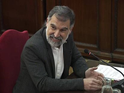 Jordi Cuixart durant el judici del procés, que el 13 de juny va quedar vist per a sentència.