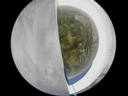 El interior de Encélado, según los hallazgos de 'Cassini'.