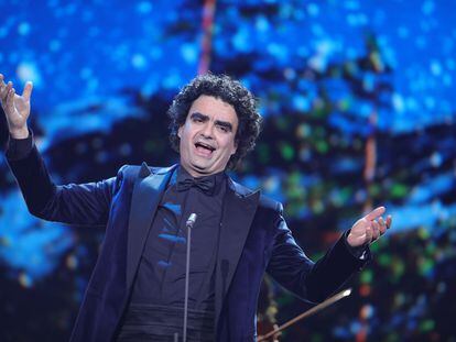 El tenor Rolando Villazón, durante su actuación en 26ª Gala José Carreras, celebrada en Leipzig en diciembre de 2020.