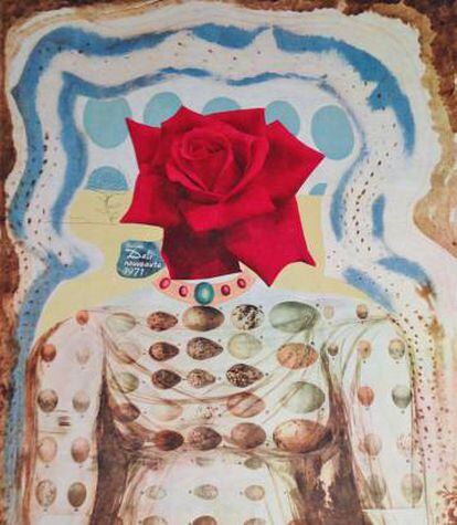 'La rosa roja', una obra de Dalí expuesta en el Palacio de Niavarán.