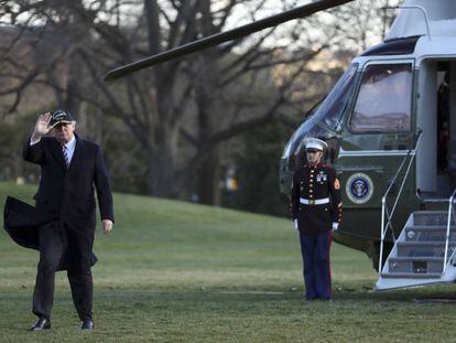 El presidente de EE UU a su llegada a la Casa Blanca. 