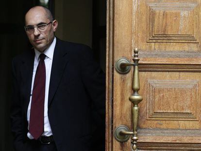 El magistrado Elpidio Jos&eacute; Silva a la salida del Tribunal Superior de Justicia de Madrid en abril de 2014. 