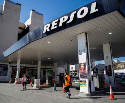 Una gasolinera de Repsol, en Madrid.