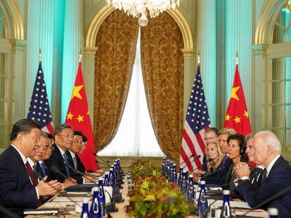 Reunión bilateral de China y EE UU en el Jardín Filoli, en Woodside (California, EE UU), el 15 de noviembre.