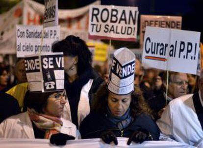 Protestas contra la reforma de la sanidad en Madrid.