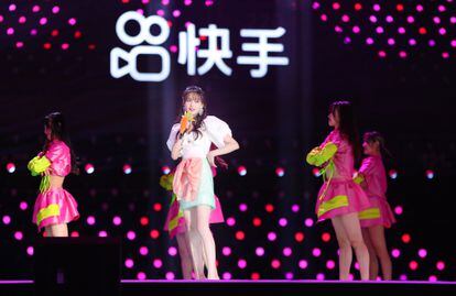 La actriz Zheng Shuang en una gala televisiva en China en octubre de 2020.