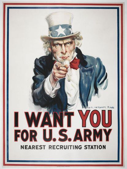 El Ejército estadounidense puso en circulación estos carteles de reclutamiento en torno a 1917.