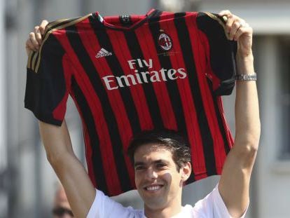 Kak&aacute;, con la camiseta del Milan.