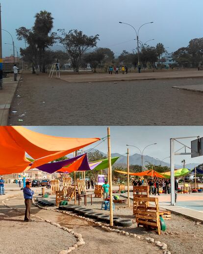 Manhattan Park, rehabilitated by the Occupy Your Street initiative, in the Lima district of Comas, Peru.